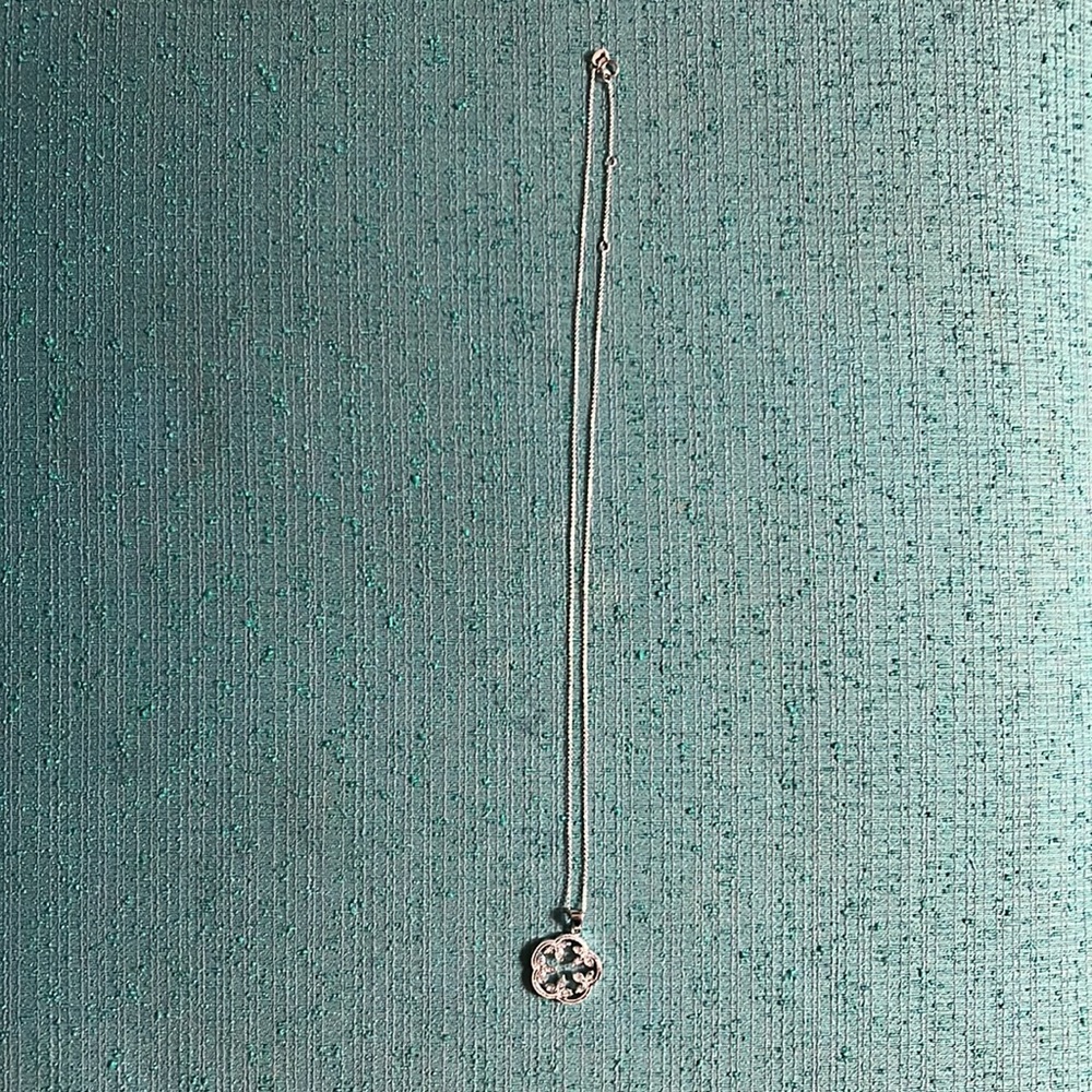 New Fleur de Lis Necklace Sterling with CZ NIB - Picture 8 of 12